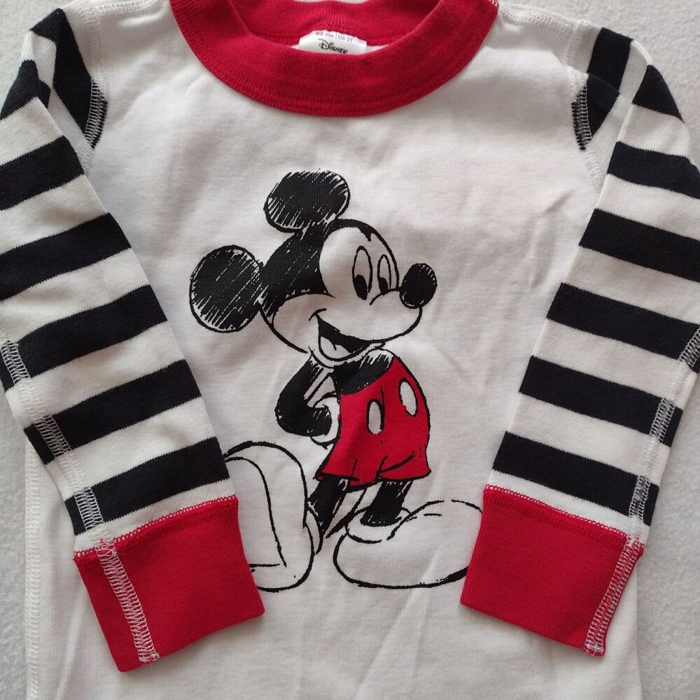 Hanna Andersson Disney Pajama Set 2T Mickey Mouse Organic Cotton Long Johns - Picture 4 of 9
